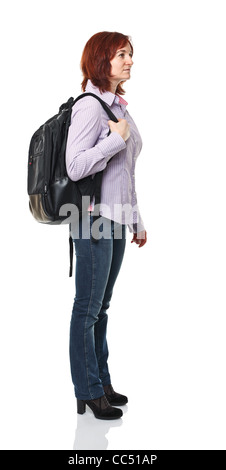 standing student on white background Stock Photo