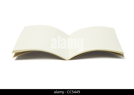 Open Blank Thread Sew Book on White Background Stock Photo