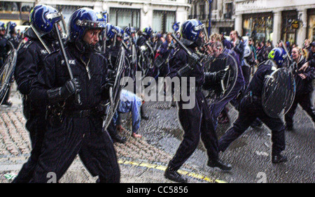 Generic illustrations of British Riot Police in action images treated ...