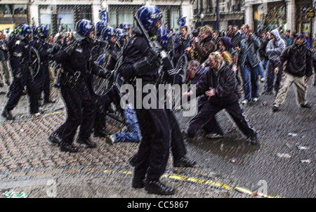 Generic illustrations of British Riot Police in action images treated ...