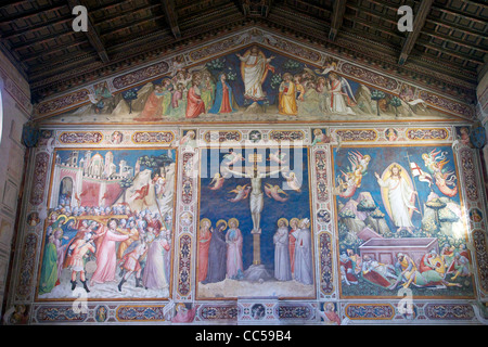 Frescoes sacristy, Basilica of Santa Croce, Florence, Tuscany, Italy Stock Photo