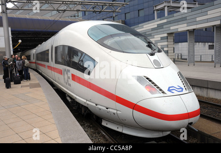 ICE train, German railways (Deutsche Bahn) ICE train Stock Photo