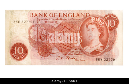 Ten shillings note Stock Photo