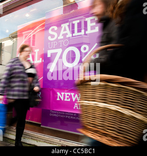 Dorothy Perkins womens wear clothes clothing shop store 70% January sales, UK Stock Photo