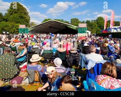 Crowd at the Cambridge Folk Festival held at the end of July each year at Cherry Hinton in the city of Cambridge England UK Stock Photo