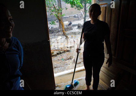 Flash flood enters house in Erandique Honduras Stock Photo