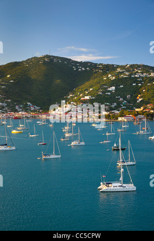 Evening view of Charlotte Amalie Harbor on St Thomas, US Virgin Islands Stock Photo