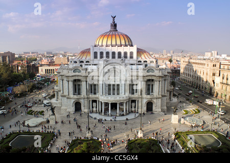 Aerial view of the Fine Arts Palace in Mexico. DF, Mexico. Mexico Stock Photo