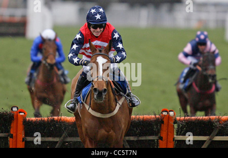 National Hunt jump racing at Plumpton Racecourse in East Sussex. Stock Photo