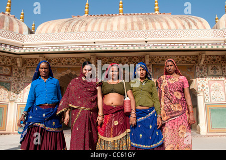 Indian women, Amber Fort Palace, Jaipur, Rajasthan, India Stock Photo