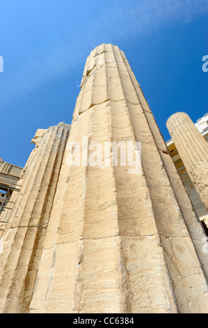 Athens, Greece On the Acropolis, some propylaea columns of Mnesicles ...