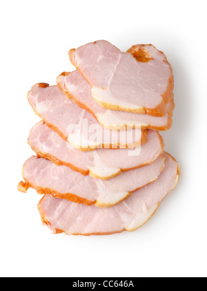 Sliced ham isolated on a white background Stock Photo
