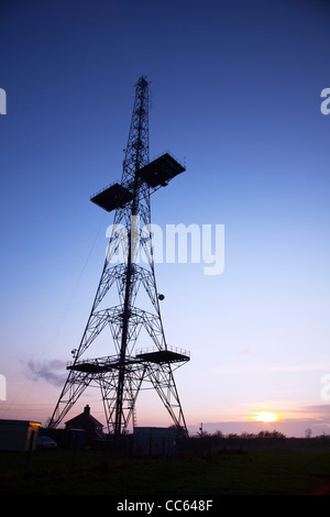 RAF Stenigot surviving CHAIN HOME HIGH mast radar system for early warning The 'Mast of Terror' is the WWII radar aerial Stock Photo