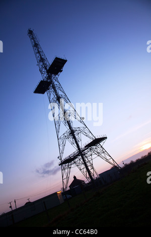 RAF Stenigot surviving CHAIN HOME HIGH mast radar system for early warning The 'Mast of Terror' is the WWII radar aerial Stock Photo