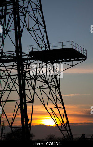 RAF Stenigot surviving CHAIN HOME HIGH mast radar system for early warning The 'Mast of Terror' is the WWII radar aerial Stock Photo