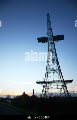 RAF Stenigot surviving CHAIN HOME HIGH mast radar system for early warning The 'Mast of Terror' is the WWII radar aerial Stock Photo