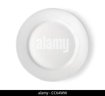 Empty plate isolated on a white background Clipping Path Stock Photo