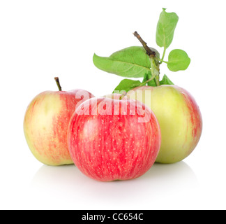 Three ripe apples isolated on a white background Stock Photo
