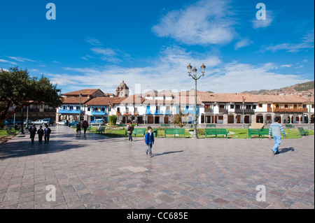 Peru, Cusco. Main Square Plaza de Armas, Cusco, Peru. Stock Photo