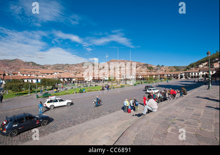 Plaza de armas Main Square, Cusco, Peru. Stock Photo