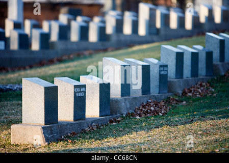 Many victims of the Titanic disaster were buried at Fairview Lawn Cemetery in Halifax, Nova Scotia. Stock Photo