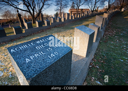 Many victims of the Titanic disaster were buried at Fairview Lawn Cemetery in Halifax, Nova Scotia. Stock Photo