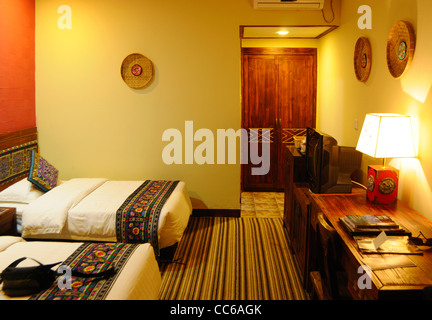 Standard double room with twin beds, Guilin, Guangxi , China Stock Photo