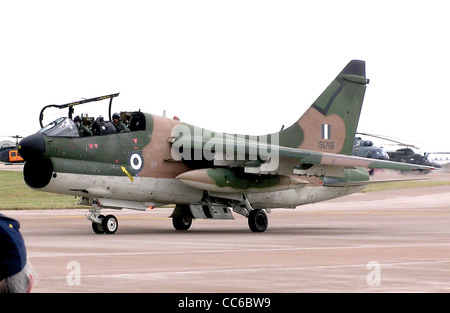 Ling-Temco-Vought TA-7C Corsair II of the Greek Air Force, taxying at the Royal International Air Tattoo at Fairford, Gloucester Stock Photo