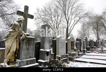 Zentralfriedhof in winter, Vienna, Austria Stock Photo