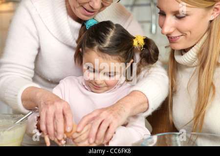 Family baking together Stock Photo