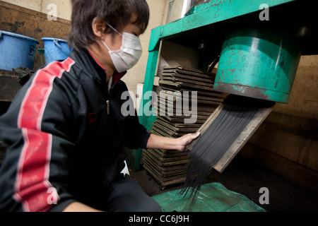 Incense manufacturing in Awa-ji island, Japan. Part of Koh-shi group/cooperative of incense manufacturers. Stock Photo