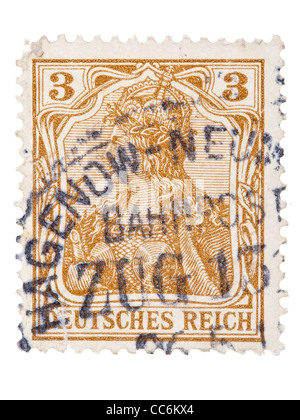 Postage stamp: German Empire, Germania, 1905, 3 pfennig, stamped Stock Photo