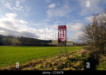 Say no to HS2 protest campaign roadside sign. Stock Photo