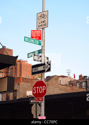 Street signs in New York City Stock Photo