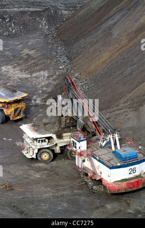 Aerial view of coal surface mining in Campbell County, Wyoming, USA. Stock Photo