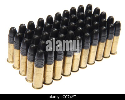 Group of gun cartridge isolated on white. Stock Photo