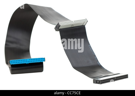 IDE cable an Internal computer hard drive and component cable Stock Photo