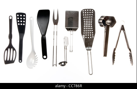 Various types of kitchen tools, cooking devices. Stock Photo