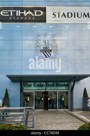 Manchester City football club's Etihad stadium in England, formerly known as Eastlands Stock Photo