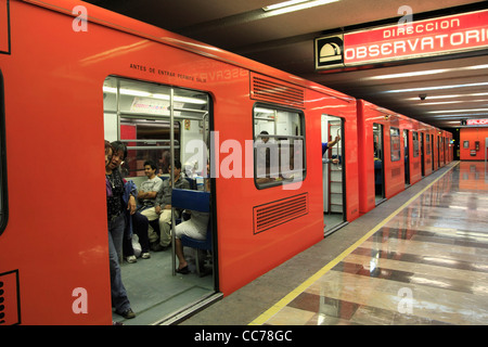 Metro, underground, train station, Mexico City, Mexico Stock Photo