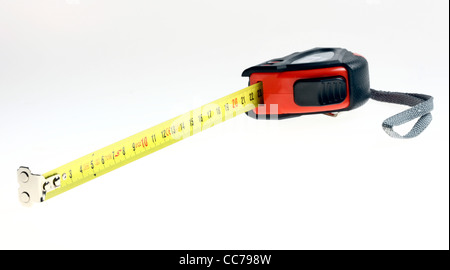 Measuring tape, rollable, tool. Stock Photo