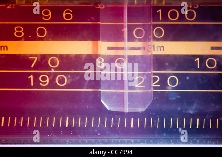 Vintage radio dial close up Stock Photo