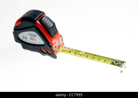 Measuring tape, rollable, tool. Stock Photo