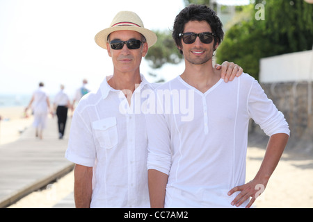father and son on a summer vacation Stock Photo