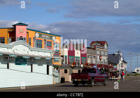 Shopping and tourist area along the waterfront in Ketchikan, Alaska Stock Photo