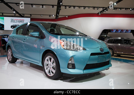 Detroit, Michigan - The 2012 Toyota Prius c on display at the North American International Auto Show. Stock Photo