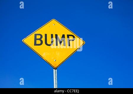 speed bump sign Stock Photo
