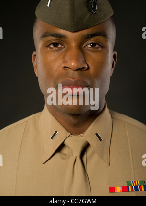 United States Marine Corps Officer in Blue Dress 