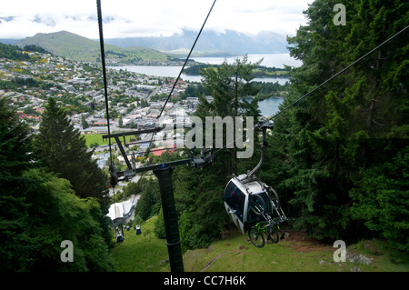 Queenstown to Bob's Peak gondola ride New Zealand Stock Photo