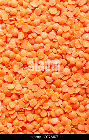 Close up of organic Red lentils Stock Photo